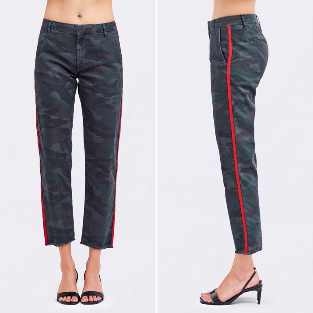 Sundry x Anthropologie Side Trim Camo Le Soleil Pants in Charcoal Size 27